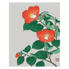모모픽스페인팅 DIY 명화 그리기 세트 40 x 50 cm 동백꽃 I44, 혼합색상