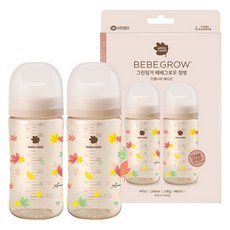 그린핑거 유아용 베베그로우 PPSU 노꼭지 젖병 트윈팩 단풍나무 280ml 2개 상품 이미지