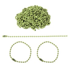 Recoz 彩色球鏈狗牌, 50個, 淺豆綠