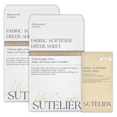 수뜰리에 에센스 건조기시트 섬유유연제 베이비파우더향 본품 2개 30개입 상품 이미지