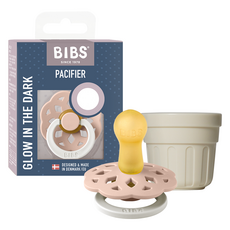 BIBS 보헴 고무 쪽쪽이 2단계 + 전용캡 세트, 2단계(6개월 이상), 블러쉬 야광(쪽쪽이), 랜덤발송(캡), 1세트