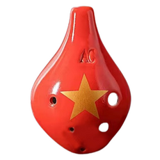 JK星空6孔中音C陶笛, 短嘴魚（紅星), 單品, 1個