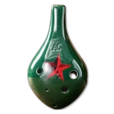 JK星空6孔中音C陶笛, 朗茅斯（綠星星), 單品, 1個