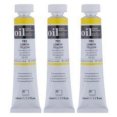 신한 전문가 유화물감 3개입, 50ml, 705번 레몬 옐로
