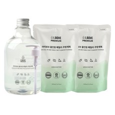 아이보브 올인원 패밀리 주방세제 용기 600ml + 리필 500ml x 2p + 디스펜서 세트, 1세트