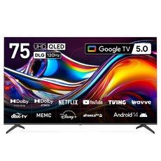 프리즘코리아 4K UHD QLED 구글 5 AI DLG120Hz 스마트TV, 189.2cm(75인치), CP75G5Q, 스탠드형, 방문설치