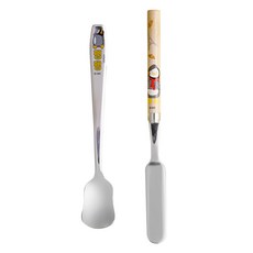 LiLFANT 兒童款Pengsoo南極的早晨奶油刀+閃亮冰淇淋湯匙組 PS6344, 1組, 單品, 混色