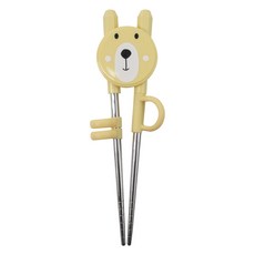 키친유 베어 1단계 교정용 젓가락, 연노랑, 1개