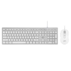 g-clicker OFFICEPRO靜音鍵盤+滑鼠套裝, 銀色（鍵盤)+白色（滑鼠), 一般型, GMK-300