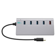 넥스트유 데이터 4포트 + 충전 1포트 USB허브 3290TC-10G, 1개