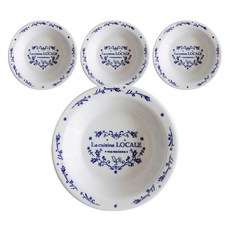 니코트 마메종 블루로즈 볼접시 15cm 4p + 선물용 기프트 박스 세트, 혼합색상, 1세트
