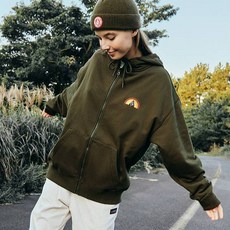 VOLCOM 레인보우 오버핏 기모 후드 집업 VA214TR002