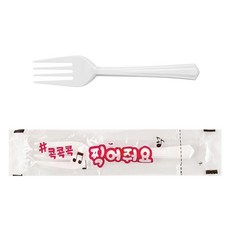 쿡앤락 콕콕콕 찍어줘요 일회용 포크, 100개, 1개입