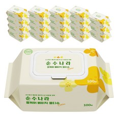 순수나라 올케어 베이직 물티슈 캡형, 40g, 100매, 20개