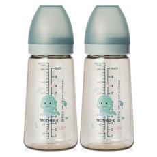 마더케이 베이직 PPSU 뱀뱀 젖병 무꼭지, 민트, 280ml, 2개 민트, 280ml, 2개