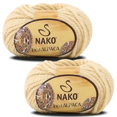 나코 니뜨 잉카 알파카 뜨개실 50g, 23385 연베이지, 2개