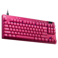 로지텍 PRO X TKL RAPID 래피드 트리거 유선 텐키리스 게이밍 키보드, 핑크, 920-013258, 제조사축