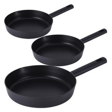 라체나 풀인덕션 IH 후라이팬 세트 3p, 블랙, 후라이팬 20cm + 24cm + 28cm, 1세트