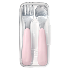 OXO tot 幼兒用湯匙叉子組, 1組, 花朵粉紅色, 案件