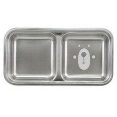 kitchen U 幼兒用熊熊不鏽鋼304 2格深餐盤, 單色, 1個, 單品