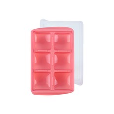 Bebelock 副食品冰磚盒, 6格 50g, 冷凍保存, 50ml, 蜜桃粉, 1盒