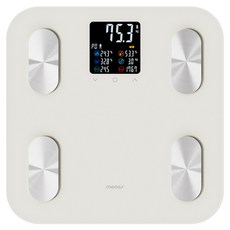 무아스 스마트 헬스케어 LCD 체지방 체중계 프로, 아이보리, 1개, MBCS5