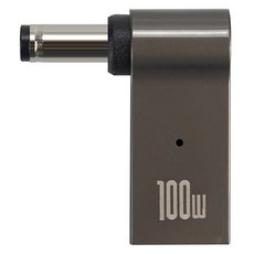 컴스마트 USB Type C 노트북 전원 변환 꺾임 젠더 100W PD to DC 5.5x2.1, 1개