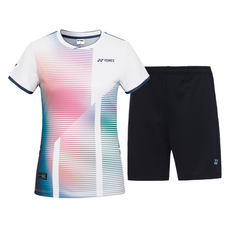 yonex 女款遊戲比賽羽毛球服上衣 243TS024F+褲子 239PH007套裝