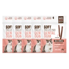 캣퓨어 고양이 소프트 덴탈껌 D&DI, 20g, 5개, 혼합맛(생선/닭고기)