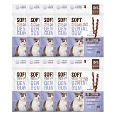 캣퓨어 고양이 소프트 덴탈껌 D&L, 20g, 10개, 혼합맛(생선/닭고기)