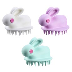 조이멀티 아동용 소프트토끼 샴푸 브러쉬 3종 세트, 민트, 핑크, 화이트, 1세트