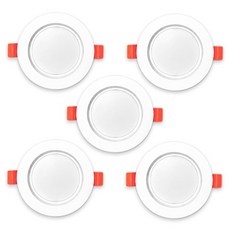 LED 90mm 다운라이트 S 8W 주광색, 화이트, 5개