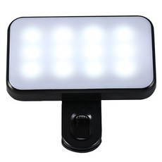 비상 충전식 방송 촬영 셀카 휴대용 핸드폰 LED 3색 조명, 360-2025CSH, 1개 화이트