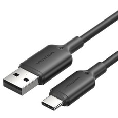 벤션 C타입 USB 고속충전 케이블, 블랙, 1개, 2m