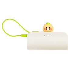 카카오프렌즈 볼캡 도킹형 20W 고속충전 보조배터리 5000mAh 애플8핀, 춘식이 아이보리