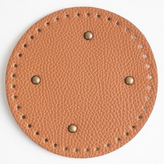 yarna 고급 원형 소꼬발 가죽 바닥 14cm, 1개, 카멜
