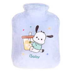 Pochacco 帕恰狗 毛絨熱水袋, 500ml, PVC + 短毛絨, 暖手暖腰暖腿, 1個