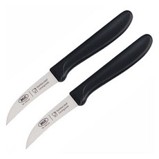 ZEUS Kitchenware 不鏽鋼彎果刀 24g, 黑色, 2個