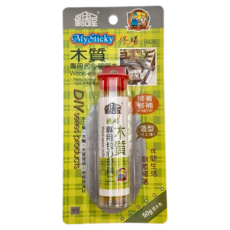 修繕屋 MySticky 木質專用包心塑鋼土, 強力接著, 木質修繕, 造型可上漆, 50g原木色, 1個