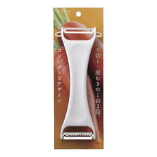 KAI 貝印 House 兩用刮皮器，不鏽鋼刀物鋼，苯乙烯樹脂，耐熱70℃, 1個, DH-7171