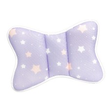 PeNi 培婗 3D透氣嬰兒護頸枕, 適用於0-6個月嬰兒, 紫色星星, 36 x 26cm