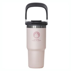 로티캠프 로텀 대용량 손잡이 스텐 보온 보냉 빨대 텀블러, 1개, 750ml, 베이비핑크