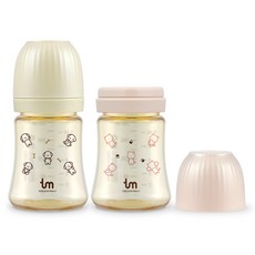 토비앤몰리 PPSU 트윈젖병 180ml x 2종 세트, 바닐라 + 핑크, 1개 바닐라, 핑크, 1세트