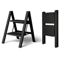 日常工具家用折疊梯 黑色 2層, 1個