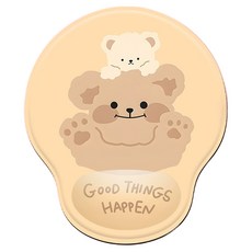 머니풀 귀여운 곰돌이 손목보호 마우스패드, 해피 베어, 1개 해피 베어, 1개
