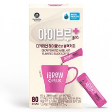 아이브루 플러스 디카페인 헤이즐넛향 블랙커피, 1g, 80개입, 1개