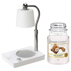 Yankee Candle Ja Candle 大+光控定時器蠟燭加熱器組, 白色(蠟燭加熱器）, 柔軟的毯子