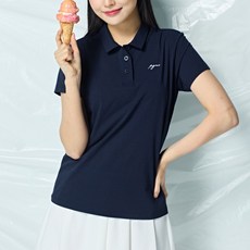 peggynco 女款運動機能性全方位短袖翻領T恤 433