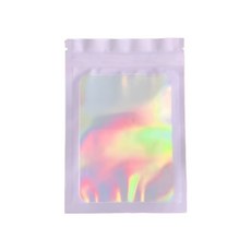 All High彩色極光多用途OPP小物Poka包裝夾鏈袋 袖套包裝袋 10.5*15cm, 100個, 紫色
