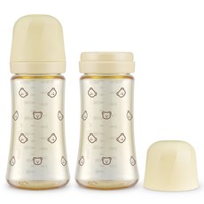 GROSMIMI 幼兒用PPSU Dotkom奶瓶, 300ml, 2個, 黃油